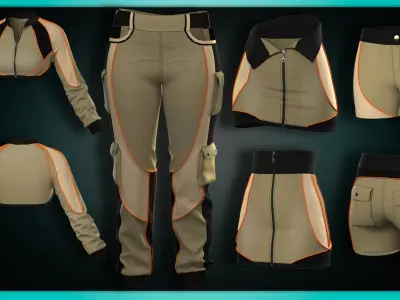 A collection sportwear 3D model