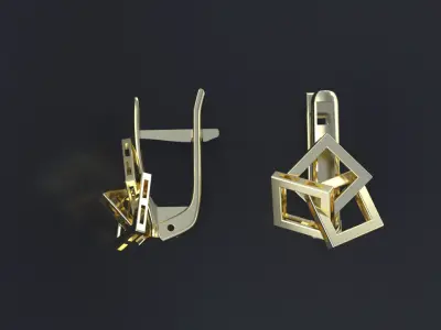  Earrings futuristic  for CNC or 3D print model