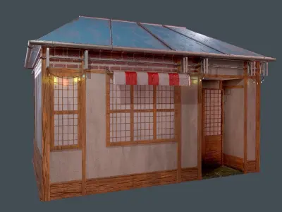 Modular building 0001 Low-poly 3D model