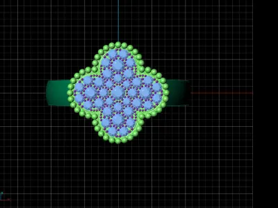 Diamond clover ring design replica 3D print model