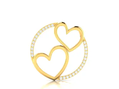 Women Heart Pendant 3DM STL OBJ FBX Render Details 3D print model get
