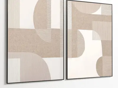 Plaster Two Photo Frame 111 Low-poly 3D model