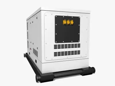 White Industrial Gas Generator 3D model