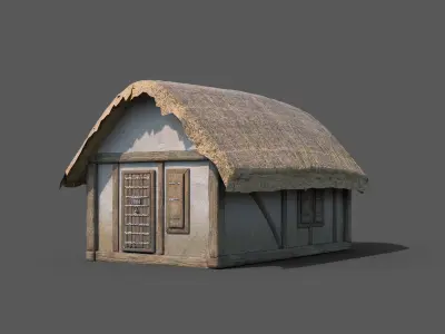 Medieval Village House 04 Free low-poly 3D model