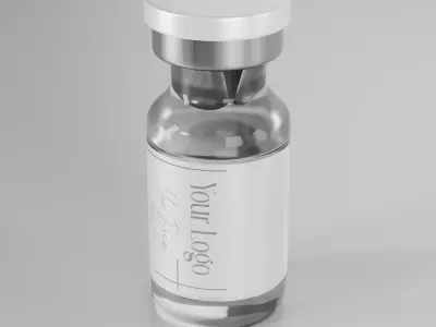 3d odel of a luxury glass perfume bottle with editable label 3D model