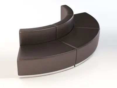 Krysten Round Modular Sectional Convex Bonded Leather Sofa 3D model