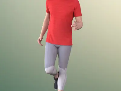 Will 10860 - Best Ager Man Running Low-poly 3D model