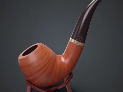 Smoking Pipe Interior Decoration Element Low-poly 3D model