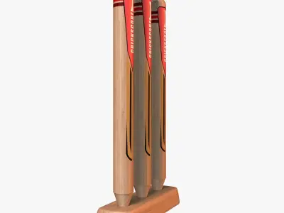 Cricket Stump Low-poly 3D model