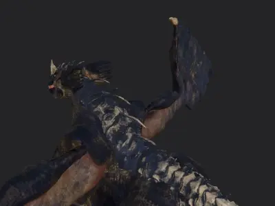 Black-Dragon ragnar FBX RIGGED TEXTURE 4K and 2K  videogame-AA 3D model