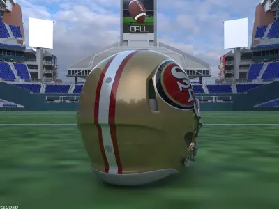 San Francisco 49ers American Football Helmet 3D model