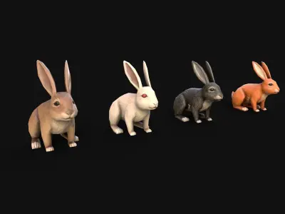 Mobile Rabbit Low-poly 3D model