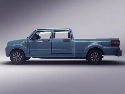 Pickup Truck Low-poly 3D model get