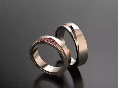 Wedding rings 3D print model order