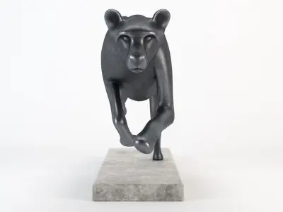 Running Cheetah Sculpture Low-poly 3D model