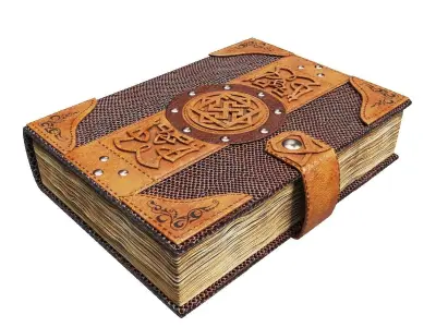 Old spell book Low-poly 3D model