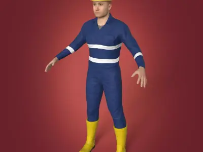 Mechanic - Construction Worker -- Rigged Model Low-poly 3D model