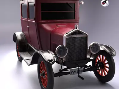 Old car Low-poly 3D model by zell-wu
