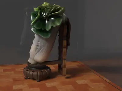 Chinese Jadeite cabbage figure Low-poly 3D model