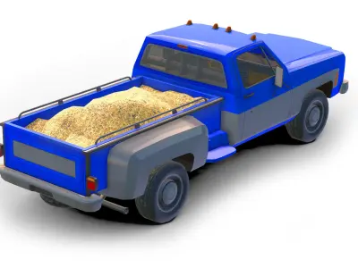 Farm Car Low-poly 3D model