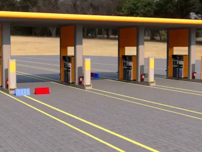 Gas station 3D model