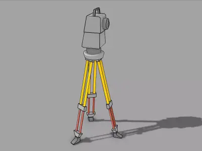 2D Line and Level device Low-poly 3D model