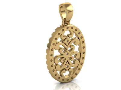 Oval Filigree Pendant 3D print model