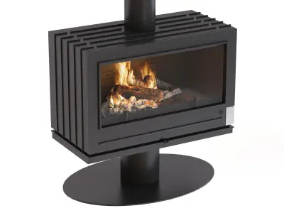 Stove-fireplace INVICTA Elton on a leg 3D model