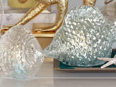 Decorative set Monkey Statuette 3D model