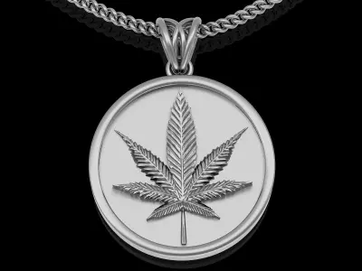 Marijuana pendant gold silver printable jewelry 3D model 3D print model