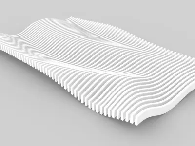 15 Wavy Futuristic Parametric Panels 3D model
