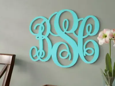 Handmade Text Wall Decor Free 3D model