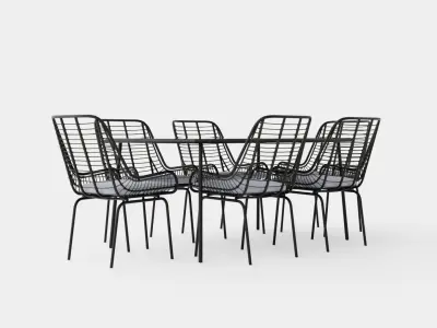 Livorno Dining Set Low-poly 3D model