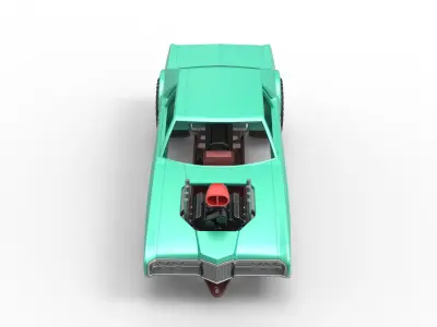 Pulling truck 2wd with Car shell Scale 1 to 25 3D print model