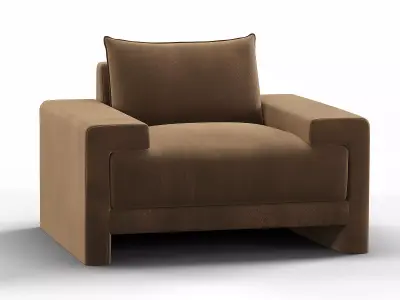 Camden Rye Velvet Chair 3D model