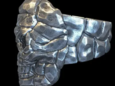 Skull ring Rock vol1  jewelry 3D print model