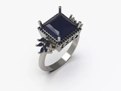 Luxury ring  jewelry printable silver 3D model 3D print model