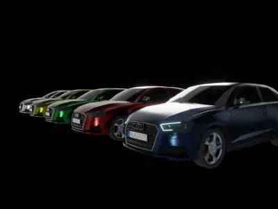 Audi A3 2016 - LOWPOLY Game ready Low-poly 3D model