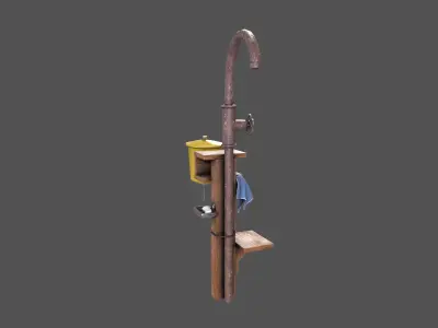 Outdoor Water Tap Low-poly 3D model