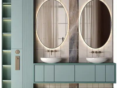 Bathroom furniture N035 in Neoclassic and Modern style 3D model