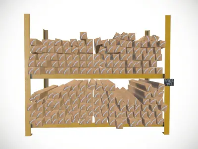 Wooden Block Rack 3D model