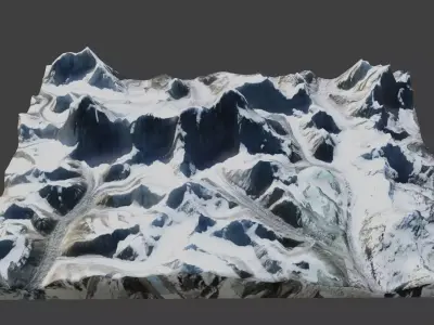 Cho Oyu Mountain Low-poly 3D model