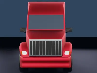 Big Truck Low-poly 3D model PBR game ready Low-poly 3D model