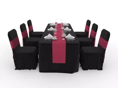 Banquet Table and Chair 127 3D model