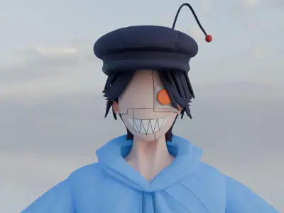 Robot Boy 3D Character  Low Poly  Low-poly 3D model