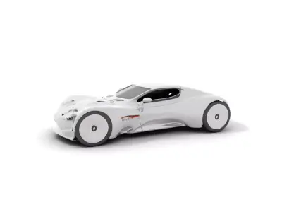 Sleek Silver Sports Car model pack Low-poly 3D model