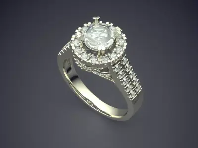 Luxury Ring With A Lot Of Diamonds CAD 5457 3D print model