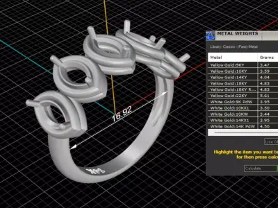 ring woman  3D print model 5
