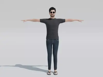 3D Character Model Full Body Rigged Game Animation Ready Low-poly 3D model