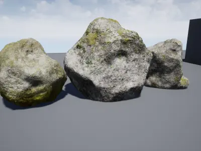 Low-poly forest rocks set Free low-poly 3D model
